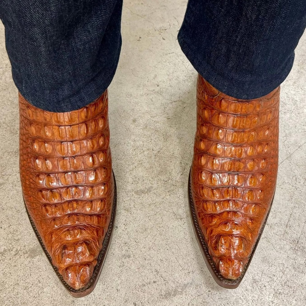 SOLD!! Men's Stallion Brown American Alligator Cowboy Boots🤠